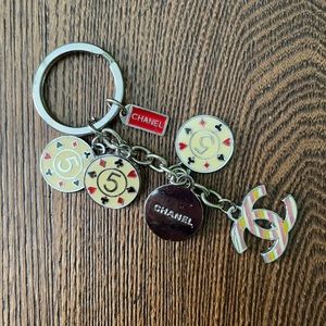 Vintage Chanel charms on keychain